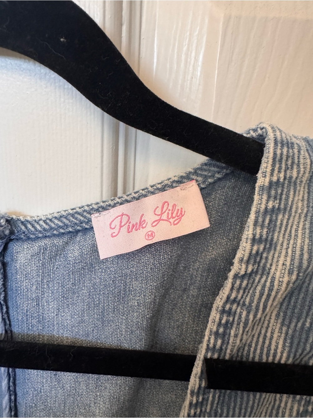 Pink Lily Light Blue Denim Mini Dress with Front Zip - Picture 7 of 7